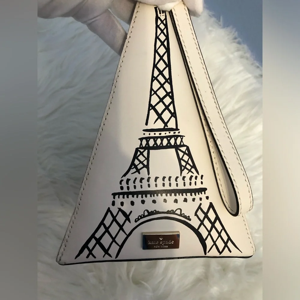 Kate Spade Triangle “Eiffel Tower” Wristlet Novelty Bag in Cement color - Picture 16 of 16